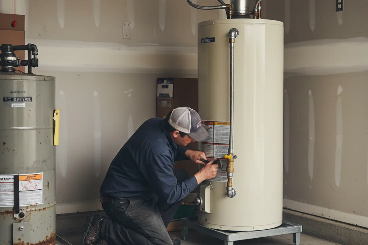 Water heater and shutoff valve replacement in Moores Hill